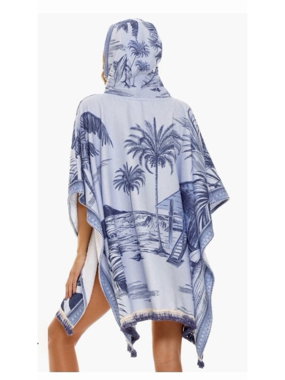 Free People AGUA BENDITA Delilah Shaka Poncho Beach Coverup - Picture 3 of 6